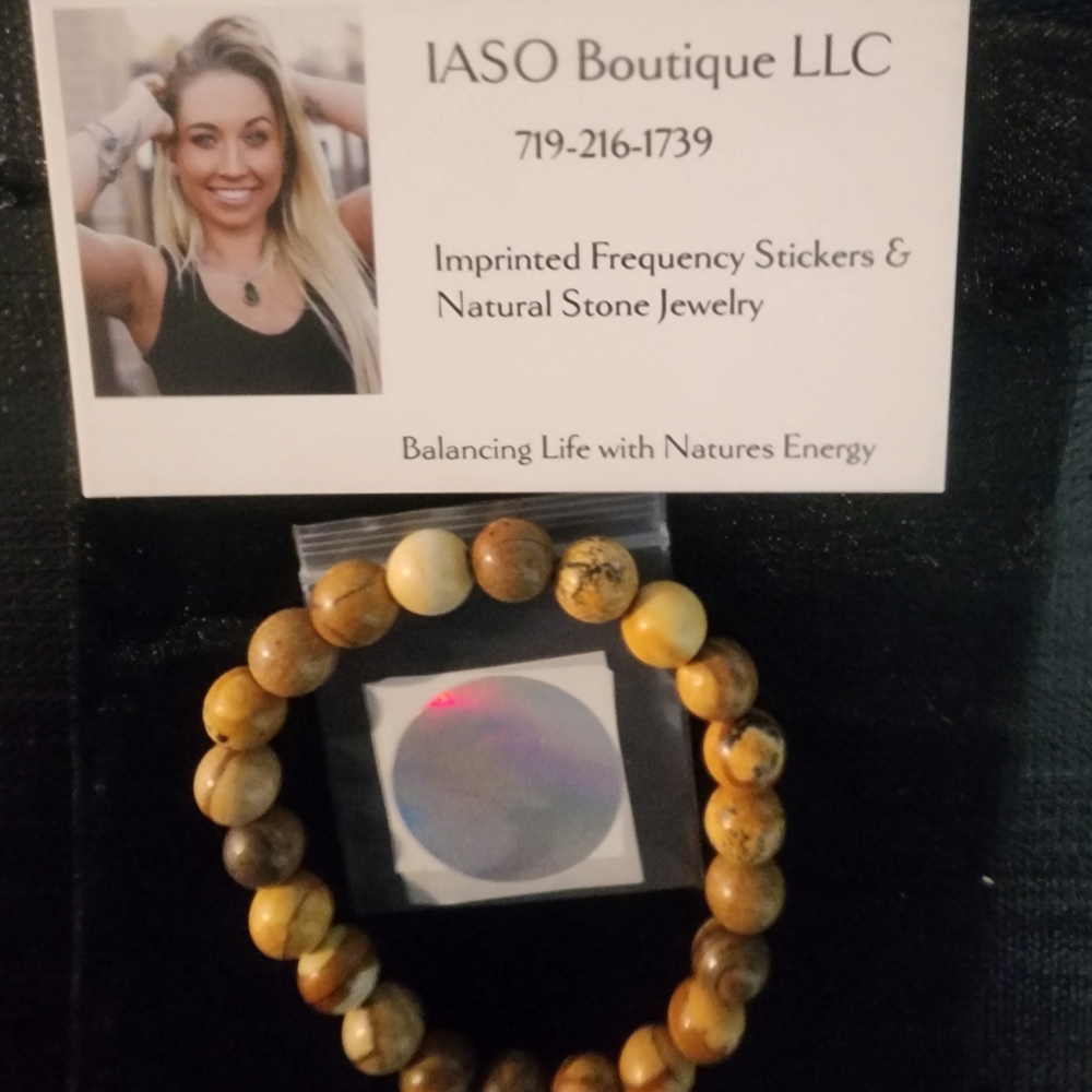 Harmony Frequency Imprinted Picture Jasper Bracelet